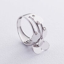 обзорное фото Шикарное золотое кольцо в белом золоте с монетками Шерон 037353 Эксклюзивные кольца из золота обзорное фото Шикарное золотое кольцо в белом золоте с монетками Шерон 037353  Эксклюзивные кольца из золота