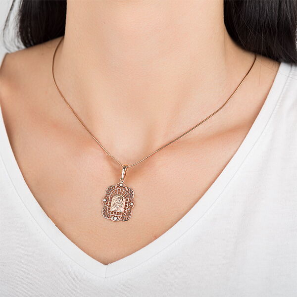 Золотой подвес Божия Матерь  Золотой подвес Божия Матерь