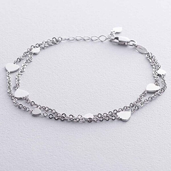 Двойной браслет с сердечками 038745 детальное изображение ювелирного изделия Золотые браслеты без камней Двойной браслет с сердечками 038745 детальное изображение ювелирного изделия Золотые браслеты без камней