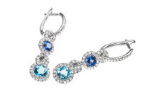 обзорное фото Серьги из белого золота с бриллиантом Brandeis E037s Золотые серьги с топазом обзорное фото Серьги из белого золота с бриллиантом Brandeis E037s  Золотые серьги с топазом