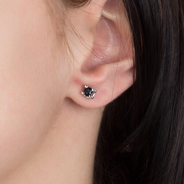 Золотые серьги с сапфиром 025375 фото Золотые серьги с сапфиром 025375 фото