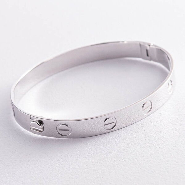 Жесткий браслет Лав из белого золота 038409 детальное изображение ювелирного изделия Жесткие браслеты из золота Жесткий браслет Лав из белого золота 038409 детальное изображение ювелирного изделия Жесткие браслеты из золота