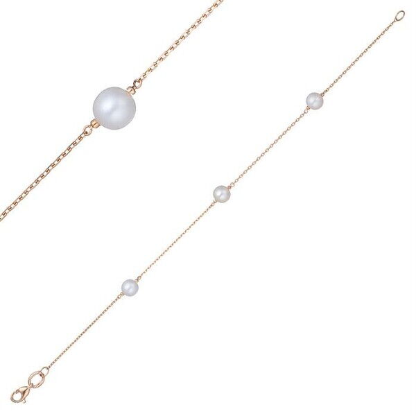 Золотой браслет с жемчугом в красном золоте 585 пробы 037637 детальное изображение ювелирного изделия Золотые браслеты с жемчугом Золотой браслет с жемчугом в красном золоте 585 пробы 037637 детальное изображение ювелирного изделия Золотые браслеты с жемчугом