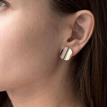 обзорное фото Зеркальные глянцевые золотые серьги на английском замке Верона 032469  Золотые серьги без вставок