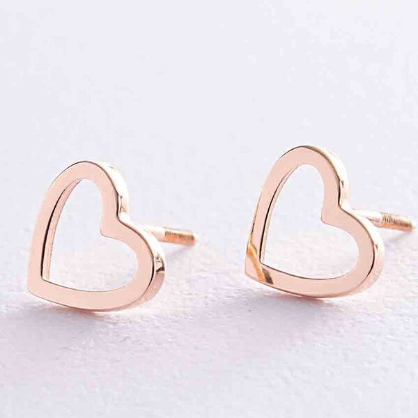 Золотые серьги сердечки 038727 детальное изображение ювелирного изделия Золотые серьги без вставок Золотые серьги сердечки 038727 детальное изображение ювелирного изделия Золотые серьги без вставок