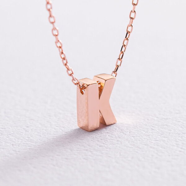 Колье с буквой К без вставок с цепочкой якорного плетения 039955 детальное изображение ювелирного изделия Золотое колье без камней Колье с буквой К без вставок с цепочкой якорного плетения 039955 детальное изображение ювелирного изделия Золотое колье без камней