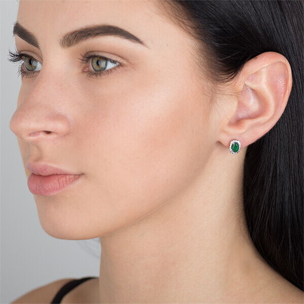 Золотые серьги с изумрудом Золотые серьги с изумрудом