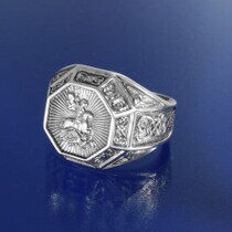 обзорное фото Серебряная печатка Георгий Победоносец 030303 Серебряные кольца обзорное фото Серебряная печатка Георгий Победоносец 030303  Серебряные кольца