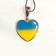 обзорное фото Серебряный подвес Украина в сердце Флаг Украины 037184  Серебряные подвески со вставками