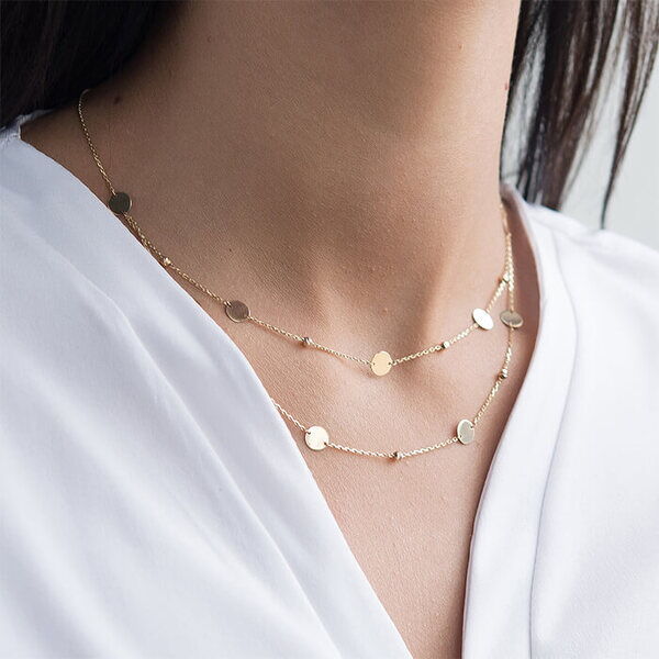 многослойное колье с монетками многослойное колье с монетками