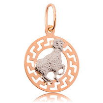 обзорное фото Золотой кулон знак зодиака Овен 024207 Золотые подвески знаки зодиака обзорное фото Золотой кулон знак зодиака Овен 024207  Золотые подвески знаки зодиака