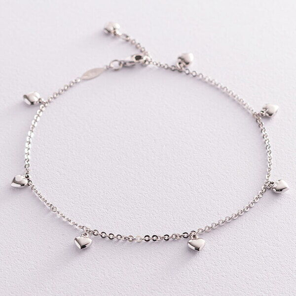 Золотой браслет якорного плетения на ногу с подвесками Сердечка 038066 детальное изображение ювелирного изделия Золотые браслеты на ногу Золотой браслет якорного плетения на ногу с подвесками Сердечка 038066 детальное изображение ювелирного изделия Золотые браслеты на ногу