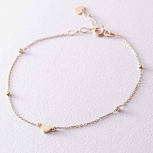 Золотой браслет с шариками и сердцем 038736 детальное изображение ювелирного изделия Золотые браслеты без камней Золотой браслет с шариками и сердцем 038736 детальное изображение ювелирного изделия Золотые браслеты без камней