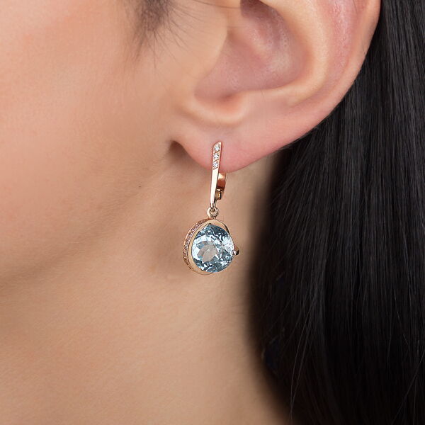 Золоті сережки з топазом 539144 детальне зображення ювелірного виробу