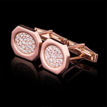 обзорное фото Золотые запонки для рубашки с россыпью фианитов 033043 Золотые запонки обзорное фото Золотые запонки для рубашки с россыпью фианитов 033043  Золотые запонки