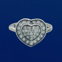 обзорное фото Серебряное кольцо с сердцем Доля 026869  Серебряные кольца