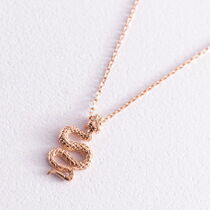 обзорное фото Золотая цепочка-колье Змея 040647  Золотое колье без камней