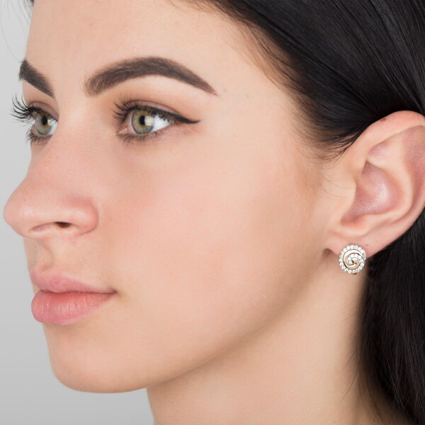 Золоті сережки з цирконієм с707 детальне зображення ювелірного виробу