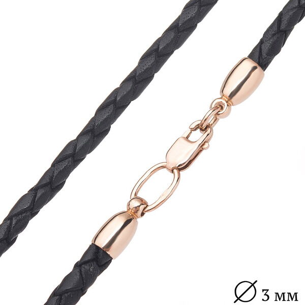 Кожаный черный шнурок с гладкой золотой застежкой 025681 детальное изображение ювелирного изделия Шнурки с золотом Кожаный черный шнурок с гладкой золотой застежкой 025681 детальное изображение ювелирного изделия Шнурки с золотом