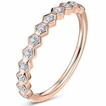 оглядове фото Каблучка Диво в червоному золоті з діамантами 039201