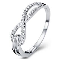 обзорное фото Золотое кольцо Бесконечность с бриллиантами 030946  Золотые кольца с бриллиантами