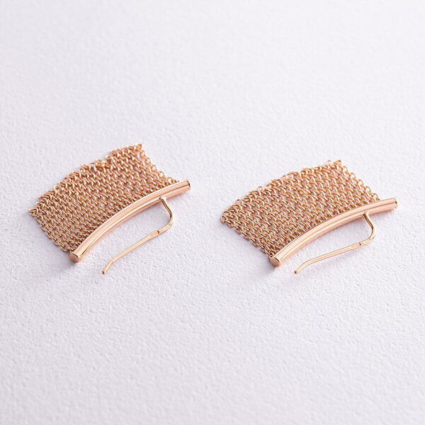 Золотые серьги-клаймберы цепочки Каффы 037332 детальное изображение ювелирного изделия Золотые серьги каффы Золотые серьги-клаймберы цепочки Каффы 037332 детальное изображение ювелирного изделия Золотые серьги каффы