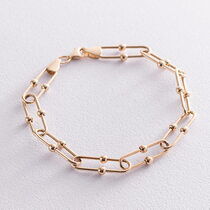 обзорное фото Стильний золотой браслет с длинными звеньями 037059 Золотые браслеты обзорное фото Стильний золотой браслет с длинными звеньями 037059  Золотые браслеты