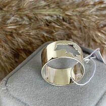 обзорное фото Широкое серебряное кольцо Украина, карта Украины, кольцо Джоли 037261  Серебряные кольца без вставок