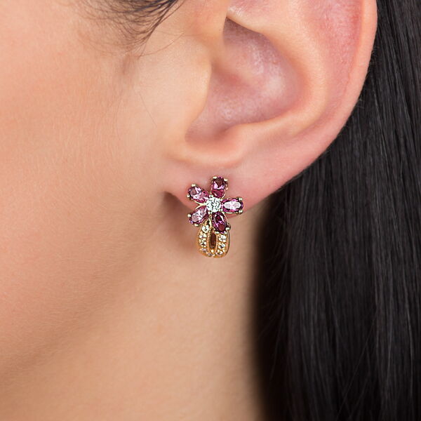 Золотые серьги с аметистом  Золотые серьги с аметистом