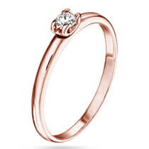 обзорное фото Кольцо в красном золоте с одним бриллиантом для помолвки 039838 Золотые кольца с бриллиантами обзорное фото Кольцо в красном золоте с одним бриллиантом для помолвки 039838  Золотые кольца с бриллиантами