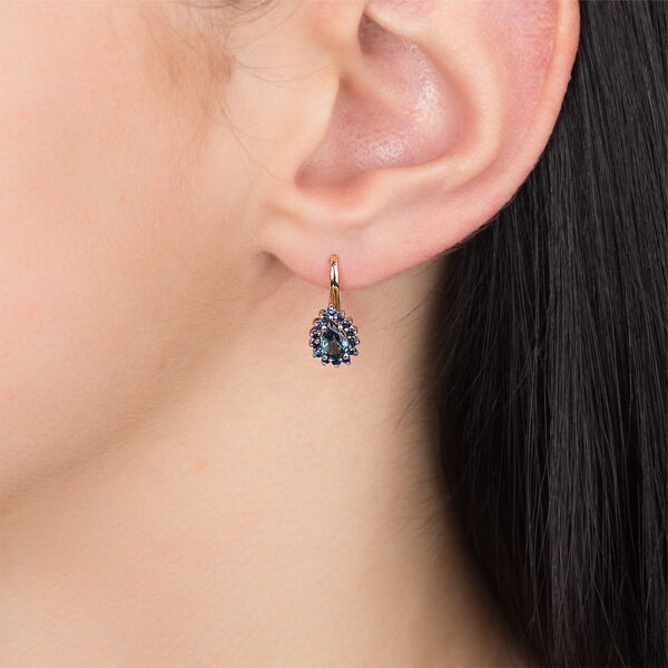 Золотые серьги с сапфирами Золотые серьги с сапфирами