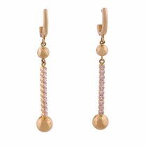 обзорное фото Золотые серьги с цирконием 102472  Золотые серьги с фианитом