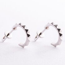 оглядове фото Сережки - гвіздки Клеш в білому золоті без вставок 039274