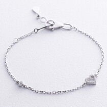 обзорное фото Браслет в белом золоте Sweet Heart с бриллиантами 038512 Золотые браслеты с бриллиантом обзорное фото Браслет в белом золоте Sweet Heart с бриллиантами 038512  Золотые браслеты с бриллиантом