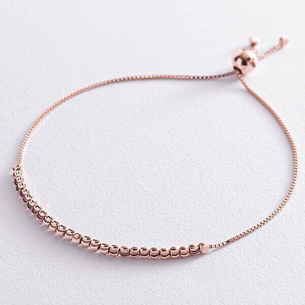 Браслет в красном цвете с ажурными шариками и стильной застежкой 039039 детальное изображение ювелирного изделия Золотые браслеты без камней