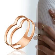 обзорное фото Золотое кольцо на фалангу с двойным ободком 037052  Кольца на фалангу из золота