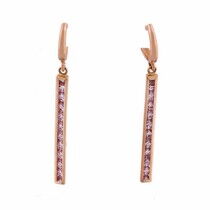 обзорное фото Золотые серьги с цирконием 100972  Золотые серьги с фианитом