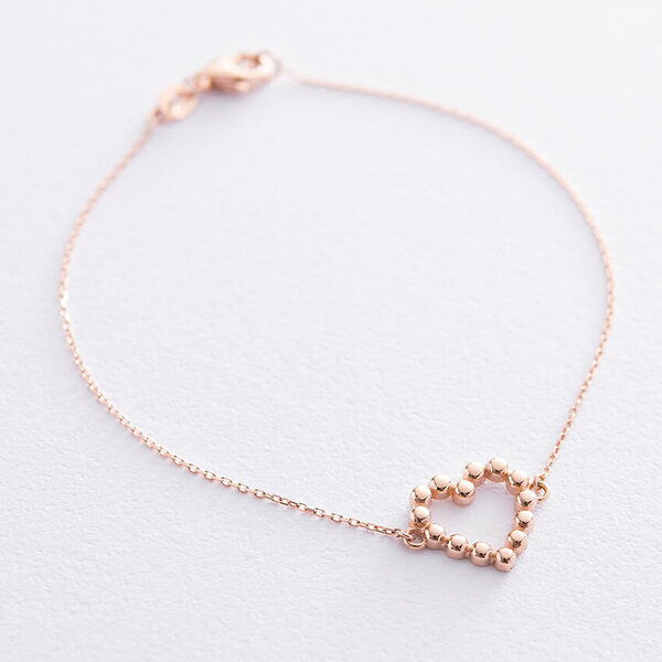 Золотой браслет в оригинальном стиле с сердечком без вставок 037717 детальное изображение ювелирного изделия Женские золотые браслеты Золотой браслет в оригинальном стиле с сердечком без вставок 037717 детальное изображение ювелирного изделия Женские золотые браслеты