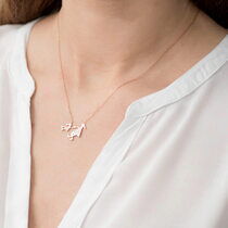 обзорное фото Золотое колье Мама и Дочка с фианитами 032818  Золотые колье с камнями