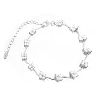 обзорное фото Серебряный браслет Бабочки с фианитами 026885 Серебряные женские браслеты обзорное фото Серебряный браслет Бабочки с фианитами 026885  Серебряные женские браслеты