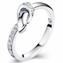 оглядове фото Каблучка Діамантов Об'єднання з білого золота з діамантами  030919