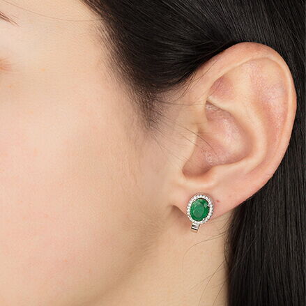 Золоті сережки з смарагдом 027125 детальне зображення ювелірного виробу