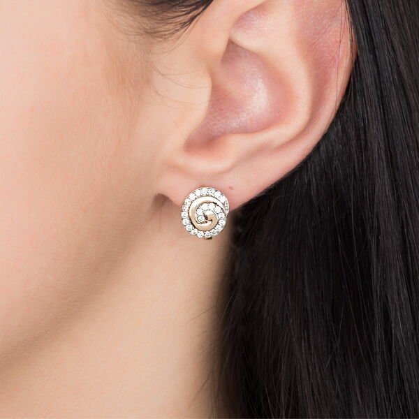 Золоті сережки з цирконієм с707 детальне зображення ювелірного виробу