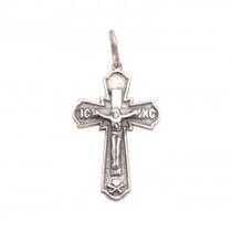 обзорное фото Серебряный крестик 026659 Серебряные подвески обзорное фото Серебряный крестик 026659  Серебряные подвески