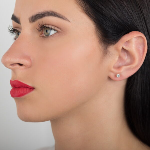 Золоті сережки з цирконієм 540602 детальне зображення ювелірного виробу