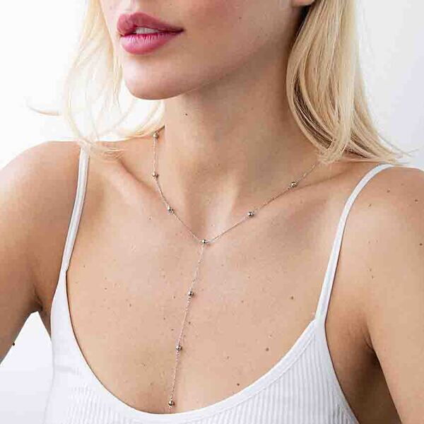 Кольє з кульками в білому золоті Alva DONNA 036053 детальне зображення ювелірного виробу Кольє з кульками в білому золоті Alva DONNA 036053 детальне зображення ювелірного виробу