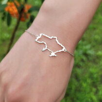 оглядове фото Срібний браслет з картою України 037390