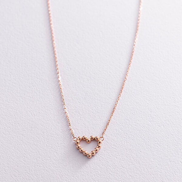 Золотое колье в оригинальном стиле с сердечком без вставок 037715 детальное изображение ювелирного изделия Золотое колье без камней Золотое колье в оригинальном стиле с сердечком без вставок 037715 детальное изображение ювелирного изделия Золотое колье без камней