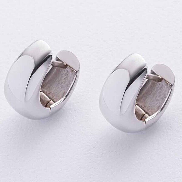 Трендовые массивные серьги в белом золоте без вставок 039066 детальное изображение ювелирного изделия Золотые серьги без вставок Трендовые массивные серьги в белом золоте без вставок 039066 детальное изображение ювелирного изделия Золотые серьги без вставок