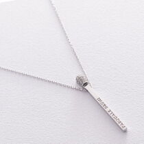 обзорное фото Колье из белого золота Спичка 031673 Золотые колье с камнями обзорное фото Колье из белого золота Спичка 031673  Золотые колье с камнями